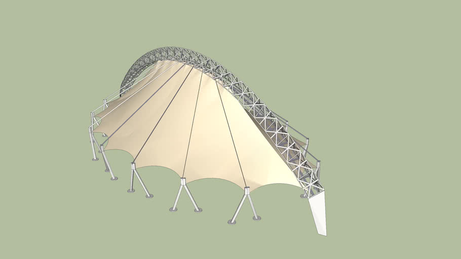 Modular PVC Resort Umbrella Tensile Structure